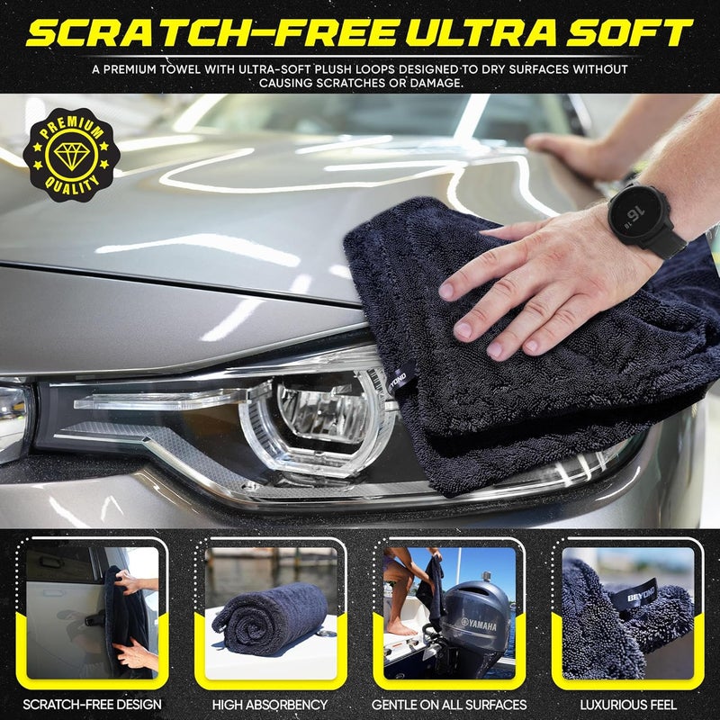 Beyond Braid Beyond Drying Towel - Super Absorbent Large Premium Microfiber Detailing Towel for Cars and Boats - 2-Pack - Image 4